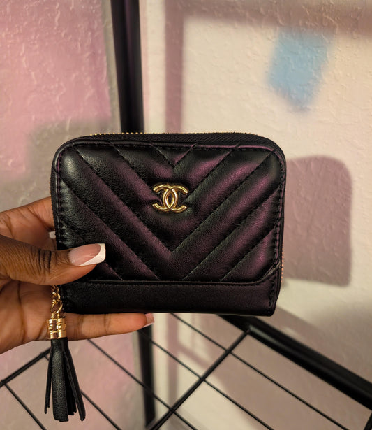 Quilted Luxe Tassel Wallet